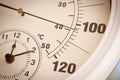 Round Thermometer Showing Over 100 Degrees Royalty Free Stock Photo