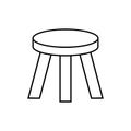 Round Three Legged stool outline icon Royalty Free Stock Photo