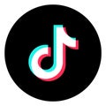 Round Tiktok Logo Isolated on White Background Royalty Free Stock Photo