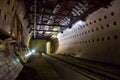 Round tiled tunnel in abandoned underground nuclear physics laboratory Royalty Free Stock Photo