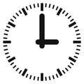 Round time scale icon. Clock black symbol