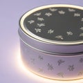 Round Tin Box with Floral Design Royalty Free Stock Photo
