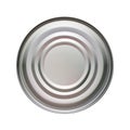 Round tin can top view vector illustration on a white isolated background Royalty Free Stock Photo