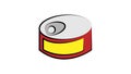 Round tin can, vector mockup. Canned food metal package, mock-up. Blank aluminum cylinder container, template Royalty Free Stock Photo