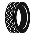 Round tire icon, simple style.