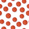 Round Tomato Slice Isolated. Editable Element