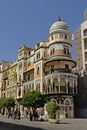 Edificio La Adriatica in eclectic architecture style in Seville, Spain