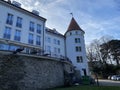 Round tower in famous castle in Pezinok, Slovakia