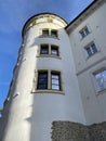 Round tower in famous castle in Pezinok, Slovakia