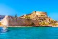 Round tower of Spinalonga fortress. Royalty Free Stock Photo