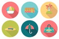 Round travel flat colour Icons