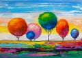 Round trees, painting
