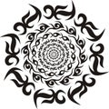 Round tribal decorative pattern