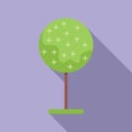 Round trimmed tree icon flat vector. Pruning saw Royalty Free Stock Photo