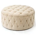 Round Tufted Ottoman Isolated on White Background Royalty Free Stock Photo