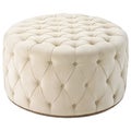 Round Tufted Ottoman Isolated on White Background Royalty Free Stock Photo