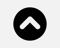 Round Up Arrow Icon North Upward Upload Circle Circular Button Point Pointer Navigation Direction Path Vector Graphic Sign Symbol