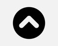 Round Up Arrow Icon North Upward Upload Circle Circular Button Point Pointer Navigation Direction Path Vector Graphic Sign Symbol