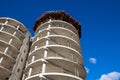 Round urban multi-storey building under construction site industrial Royalty Free Stock Photo