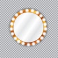 Round vanity mirror with light bulbs