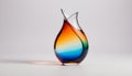 Round Vase on Iridescent Liquid Glass Wallpaper