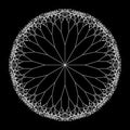 Round Vector Computer Generated L-system Branching Fractal Pythagorean Tree Mandala - Generative Art