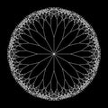 Round Vector Computer Generated L-system Branching Fractal Pythagorean Tree Mandala - Generative Art Royalty Free Stock Photo