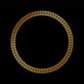 Round vector frame - gold colored circle banner on black background Royalty Free Stock Photo