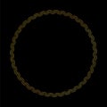 Round vector frame - gold colored circle banner on black background Royalty Free Stock Photo