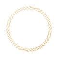 Round vector frame - gold colored circle banner on white background Royalty Free Stock Photo
