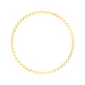 Round vector frame - gold colored circle banner on white background Royalty Free Stock Photo