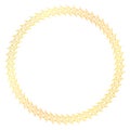 Round vector frame - gold colored circle banner on white background Royalty Free Stock Photo