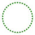 round vector frame with hearts - green colored circle banner