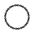 Round Vector Frame Made of Bike or Bicycle Chain. Monochrome Black Bike Chain. Bike Chain Circle Frame