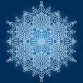 Round Vector Snowflake With Abstract Winter Ornament Royalty Free Stock Photo