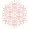 Round Vector Snowflake With Abstract Winter Ornament