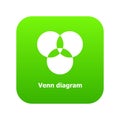 Round venn diagram icon green vector