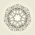 Round vignette pattern - decorative mandala design