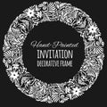 Round vintage decor. Vector template