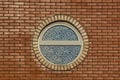 Round window on brick wall Royalty Free Stock Photo