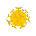 Round viral bacteria icon, flat style Royalty Free Stock Photo