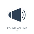 round volume button icon in trendy design style. round volume button icon isolated on white background. round volume button vector Royalty Free Stock Photo