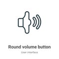 Round volume button outline vector icon. Thin line black round volume button icon, flat vector simple element illustration from Royalty Free Stock Photo