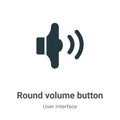 Round volume button vector icon on white background. Flat vector round volume button icon symbol sign from modern user interface