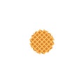 Round waffle, Belgian waffle isolated vector graphics Royalty Free Stock Photo