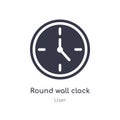 round wall clock icon. isolated round wall clock icon vector illustration from user collection. editable sing symbol can be use