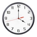 Wall clock isolated on white background. 4 p.m. or 4 a.m Royalty Free Stock Photo