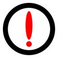 Round Warning Raster Icon Illustration