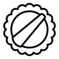 Round washcloth icon, outline style