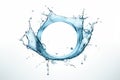 Round water splash in a circle shape on white background Royalty Free Stock Photo